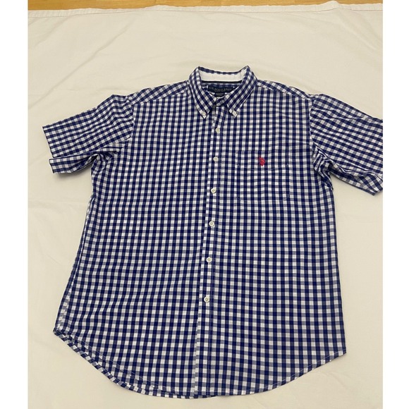 U.S. Polo Assn. Other - US POLO ASSN Mens Gingham Button Down Shirt Short Sleeve Classic Fit Large